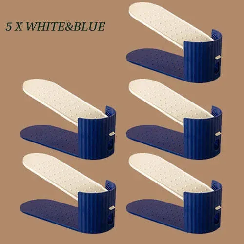 5PCS Double adjustable shoe rack