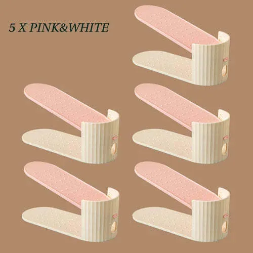 5PCS Double adjustable shoe rack