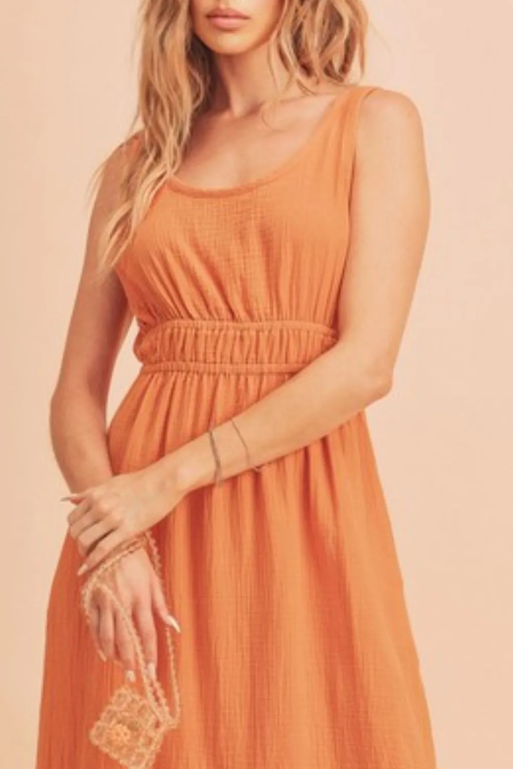 Aemi   Co Side Slit Round Neck Sleeveless Tank Dress