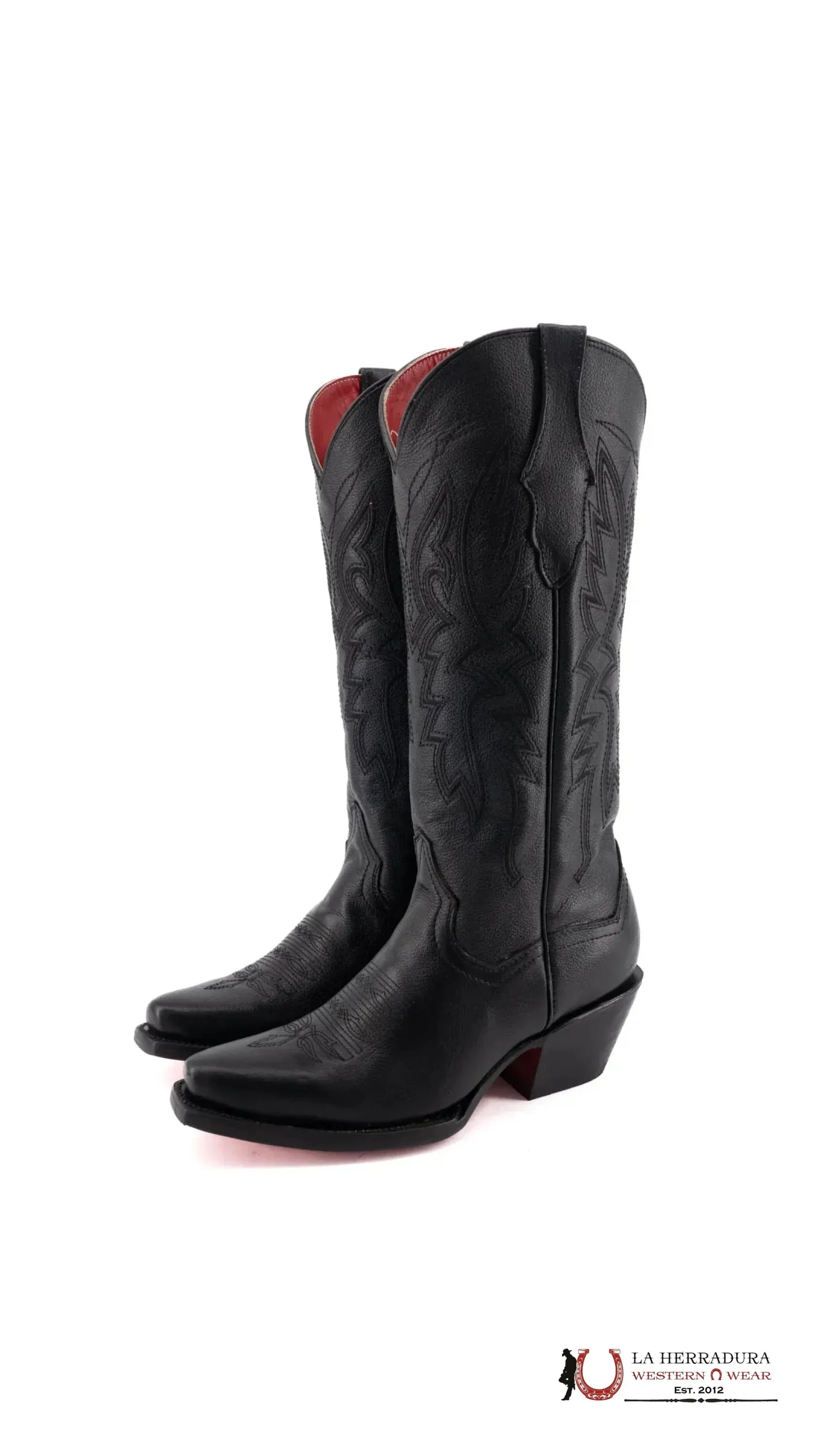 ALEXA CLON VENADO NEGRO OVAL RED BOTTOM BOOT