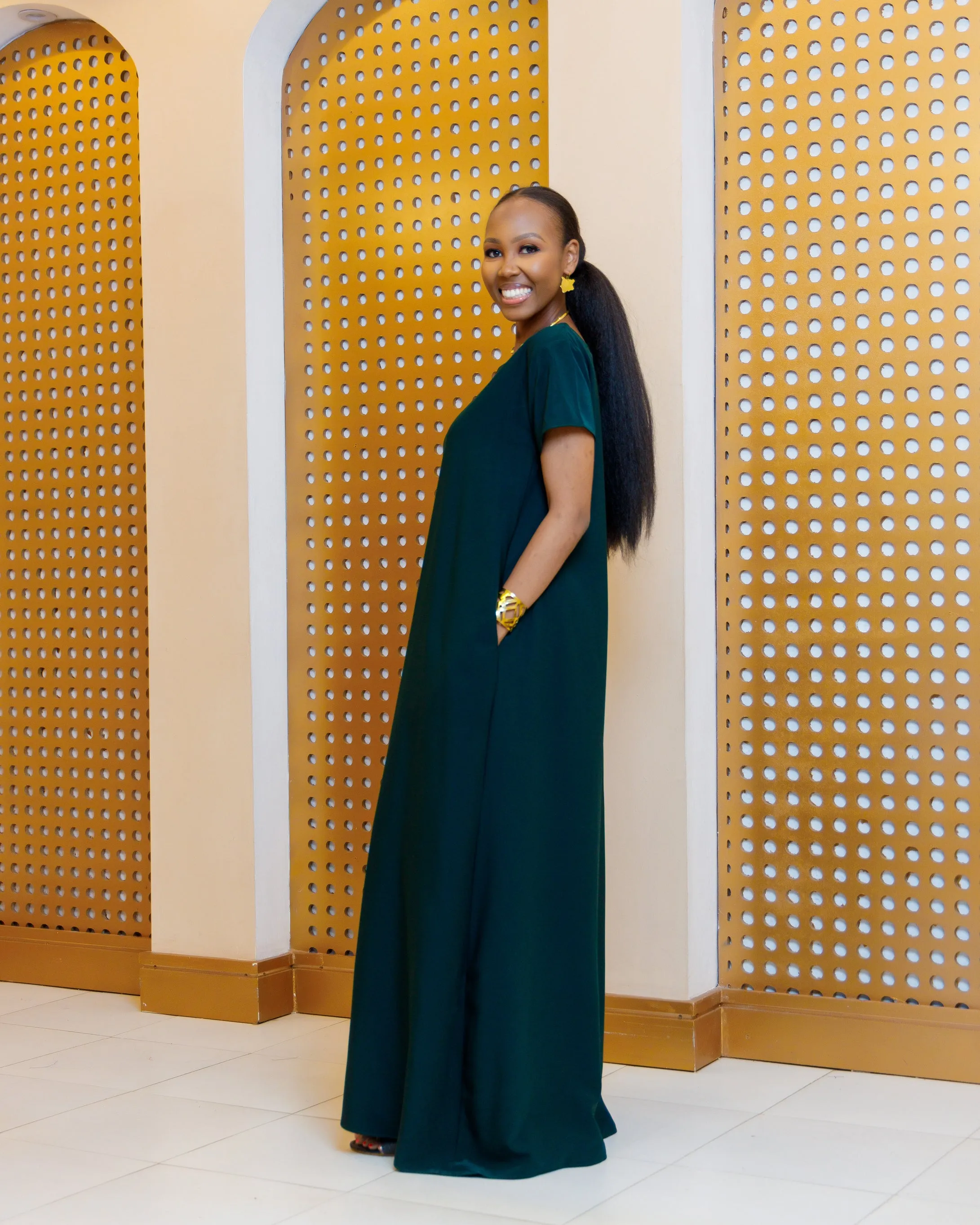 Alim Maxi Dress-Emerald Green