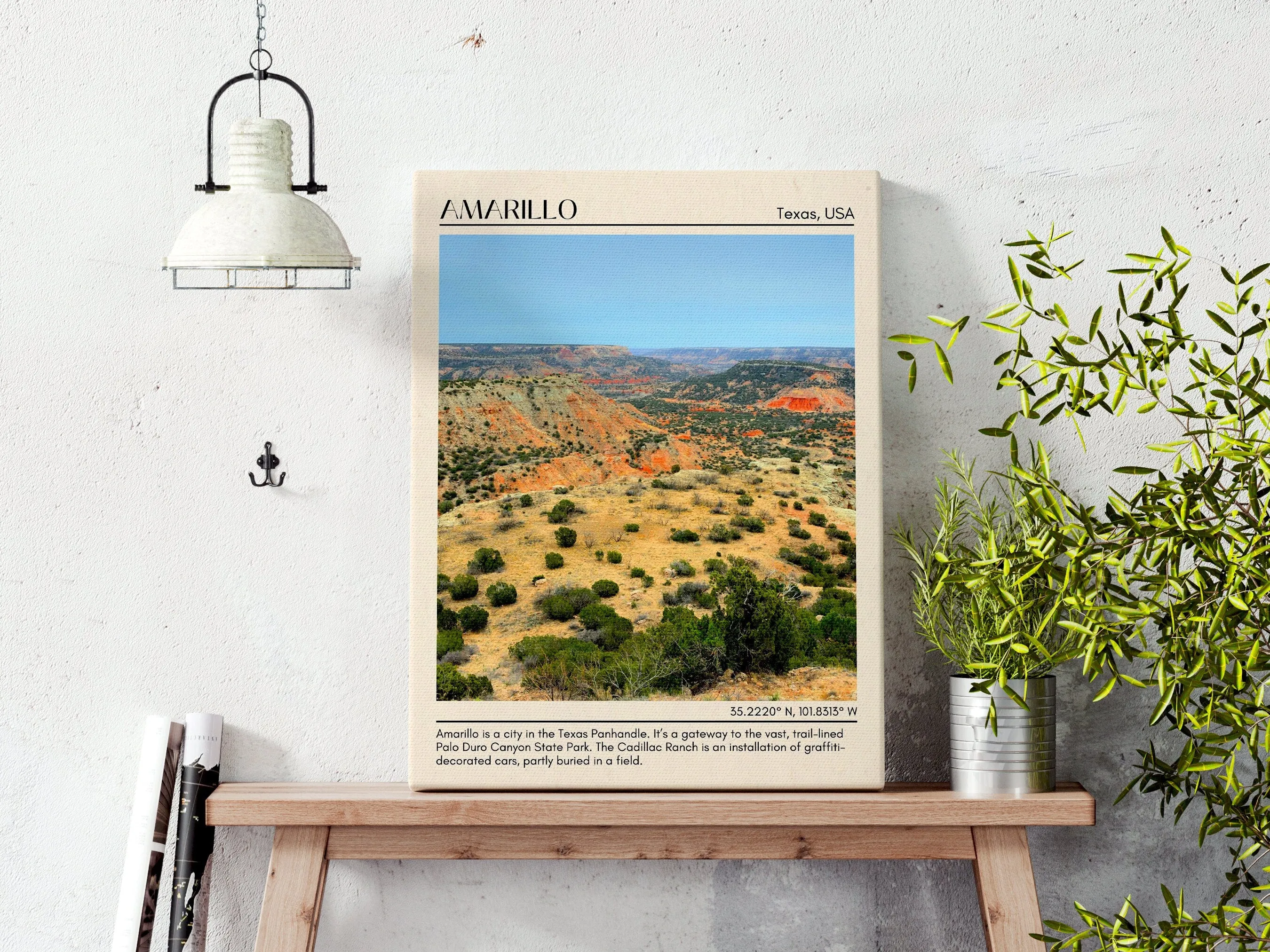 Amarillo Minimal Wall Art, Texas, USA