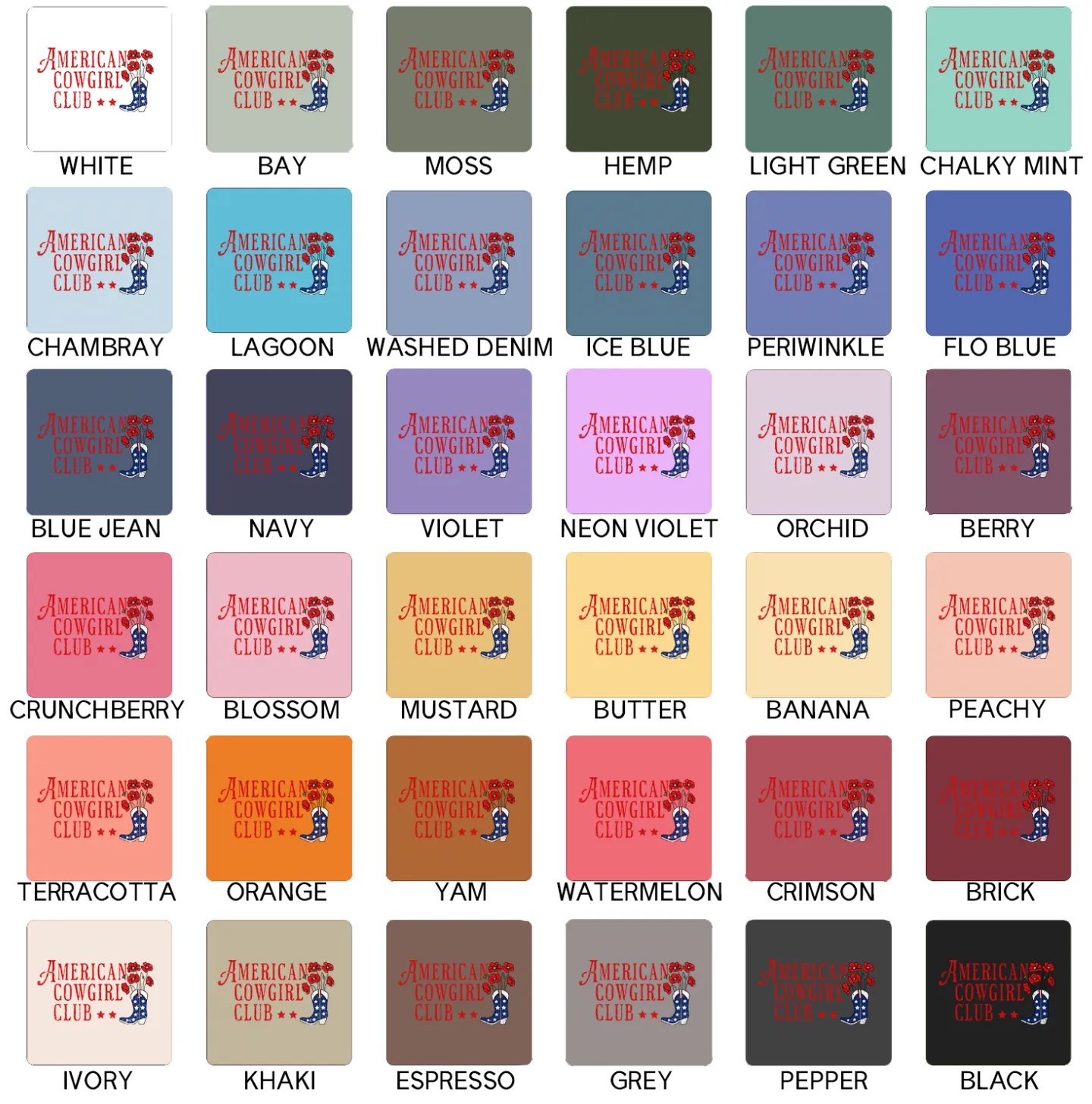 American Cowgirl Club– Comfort Colors T-Shirt