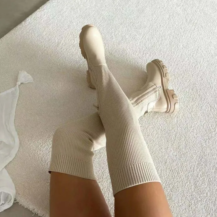 Annabel | Zwarte Overknee Boots