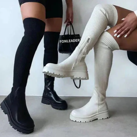 Annabel | Zwarte Overknee Boots