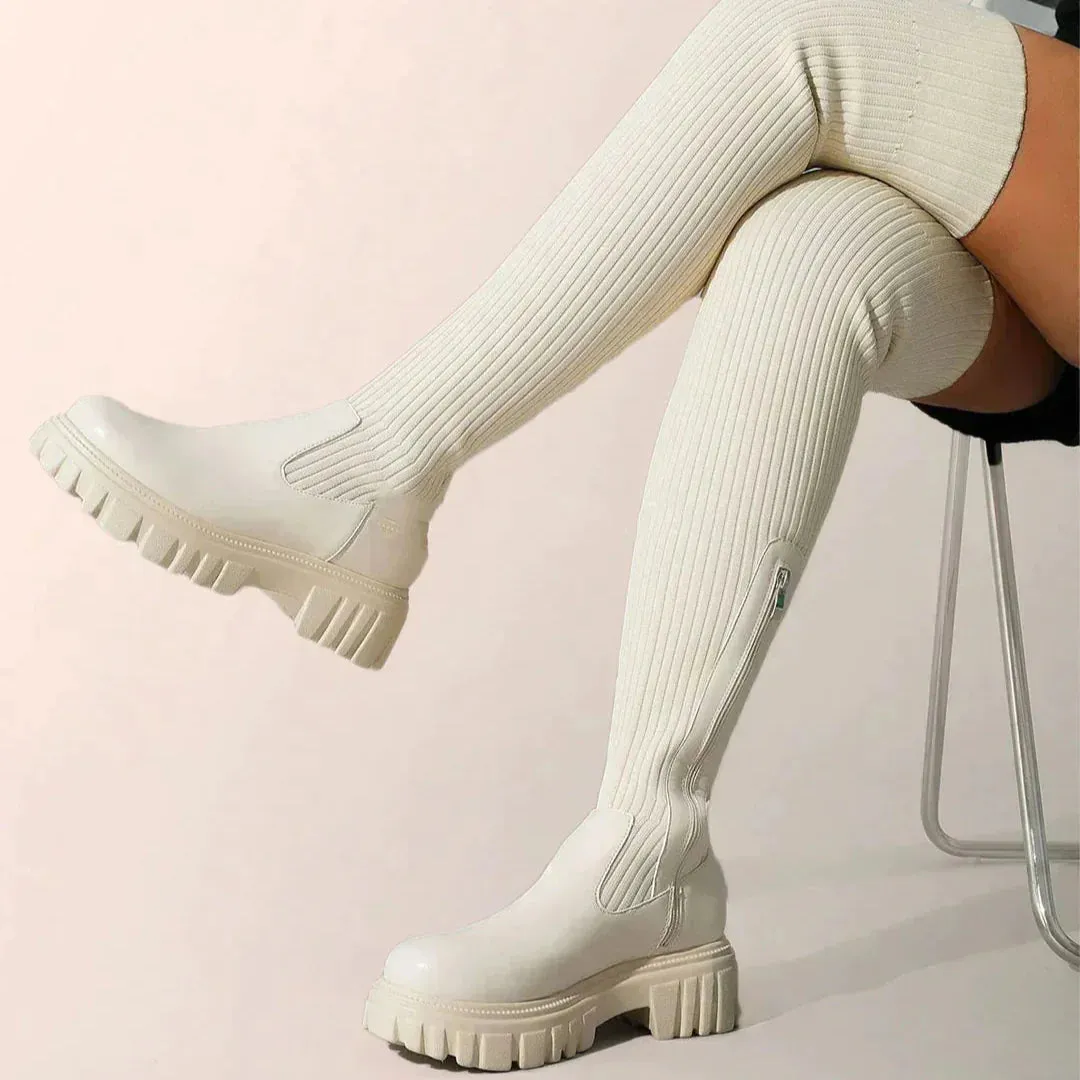 Annabel | Zwarte Overknee Boots