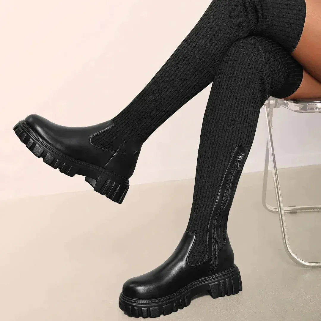 Annabel | Zwarte Overknee Boots