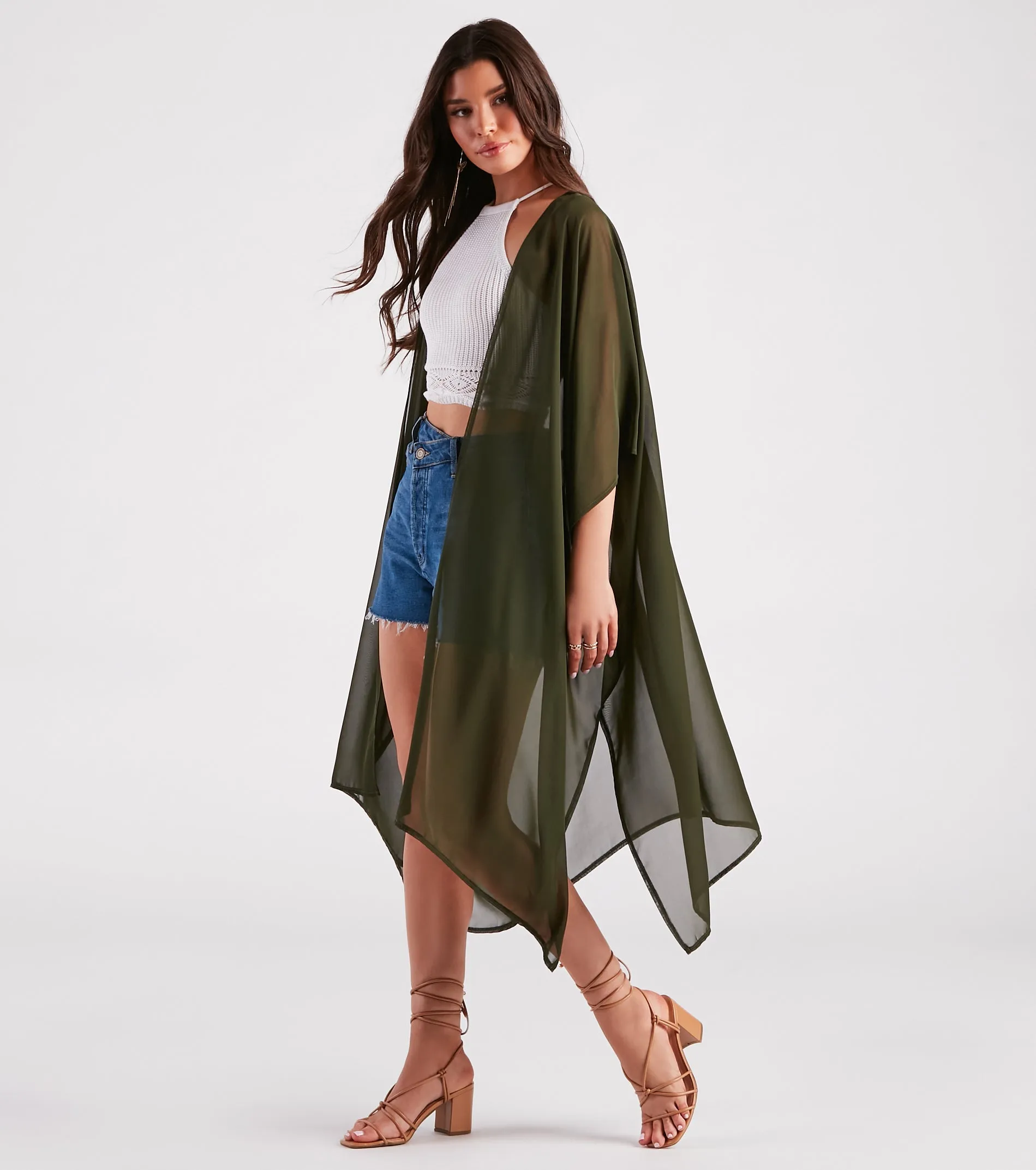 Arrived In Style Chiffon Sheer Kimono