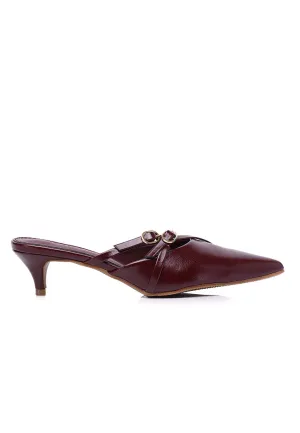 Asly Slip On Pumps Heels (Maroon)