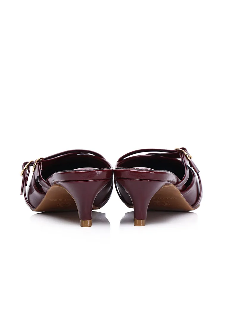 Asly Slip On Pumps Heels (Maroon)