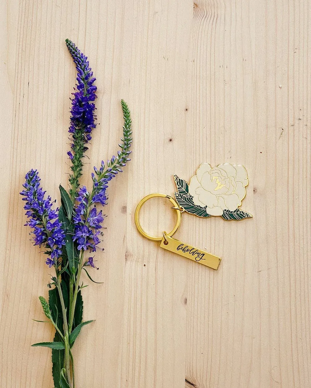 Beholding Enamel Keychain