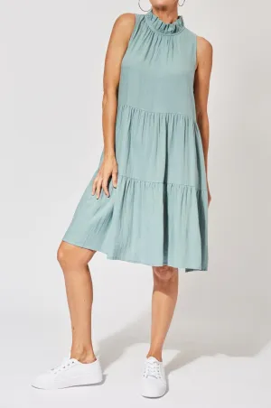Belize Frill Dress - Mineral