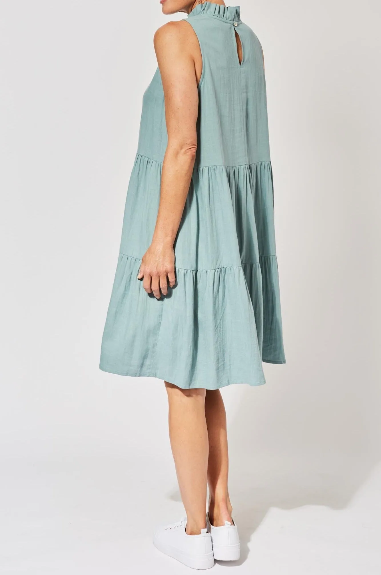 Belize Frill Dress - Mineral