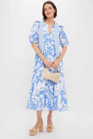 Blue and White Floral Cisco Maxi Dress