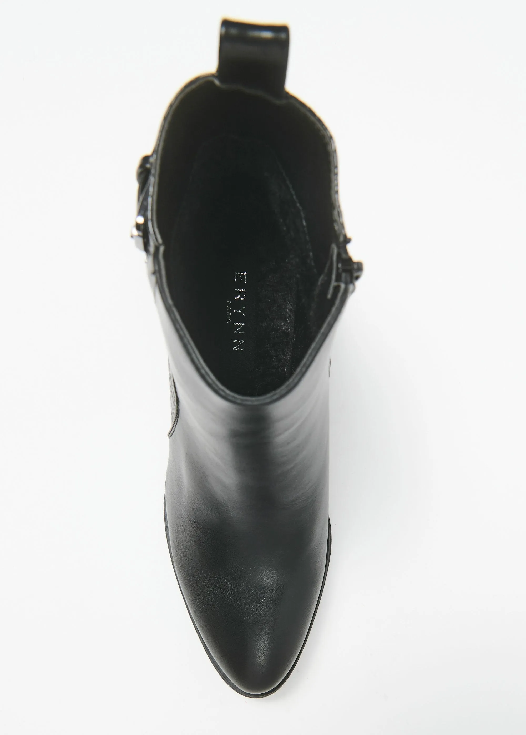Boots with heels and reptile effect insert