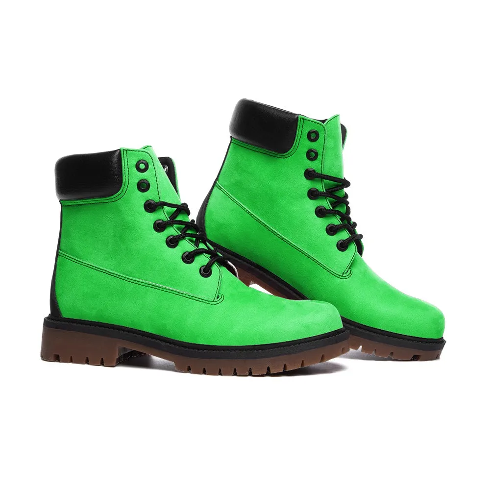 Bright Green Suede Boots