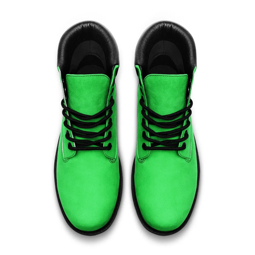 Bright Green Suede Boots