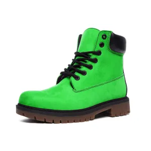 Bright Green Suede Boots