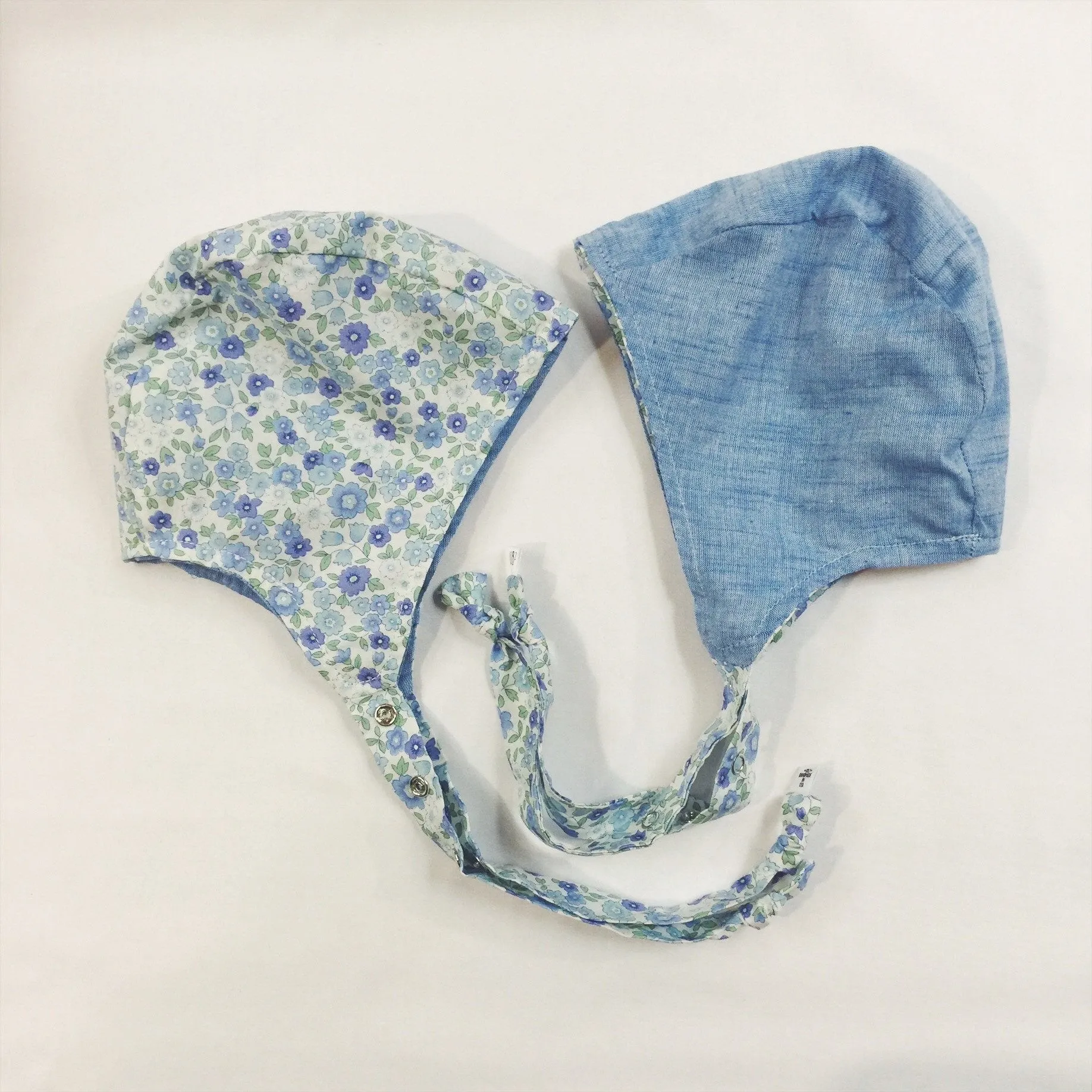 Brimless Bonnet Blue Floral