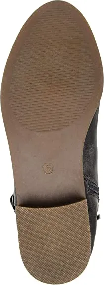 Brinley Co Comfort Womens Strap Riding Boot Grey, 8.5 Extra Wide Calf US