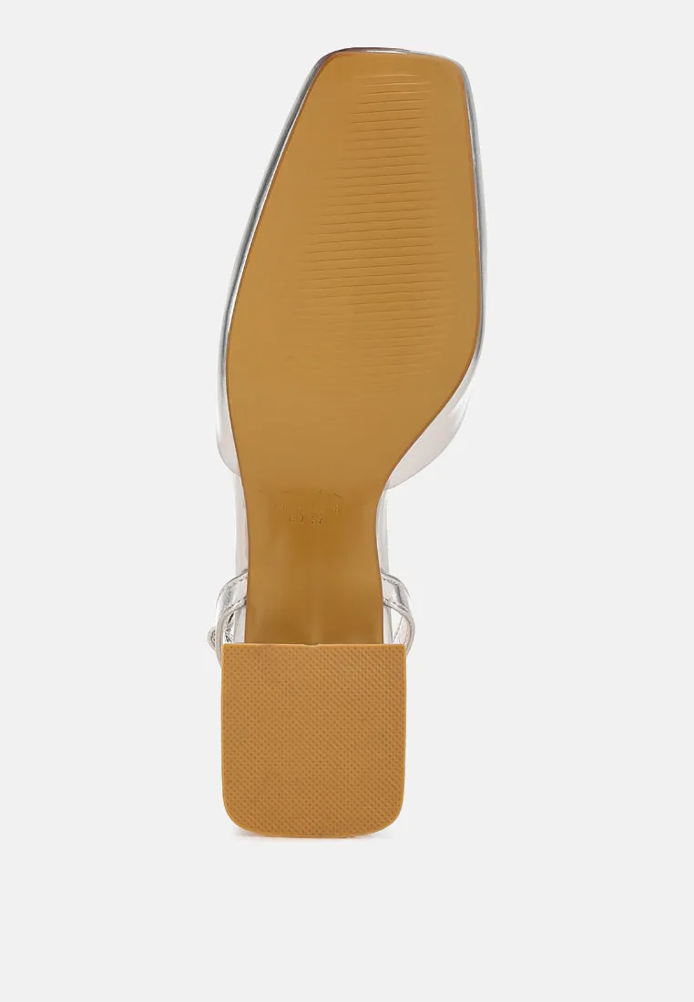 Brooch Detail Ankle Strap Sandals by RUW