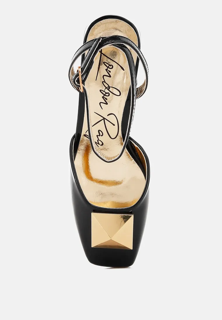 Brooch Detail Ankle Strap Sandals by RUW