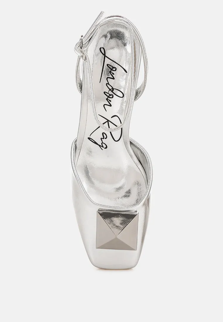Brooch Detail Ankle Strap Sandals by RUW