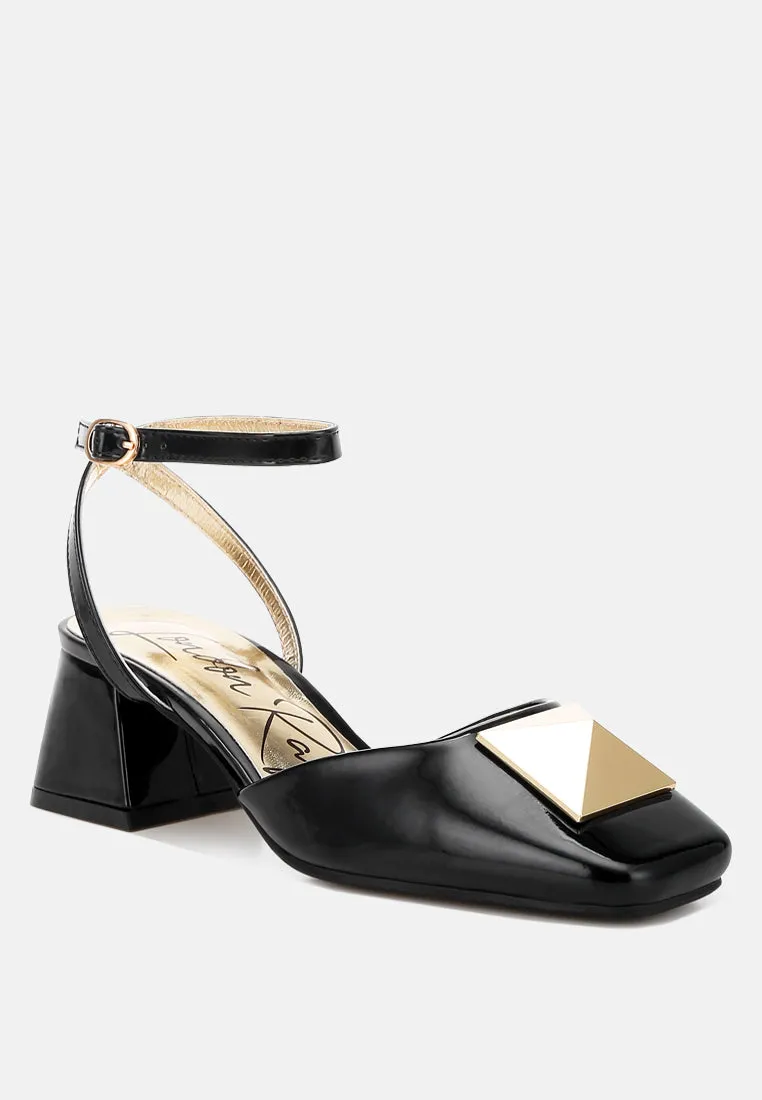 Brooch Detail Ankle Strap Sandals by RUW