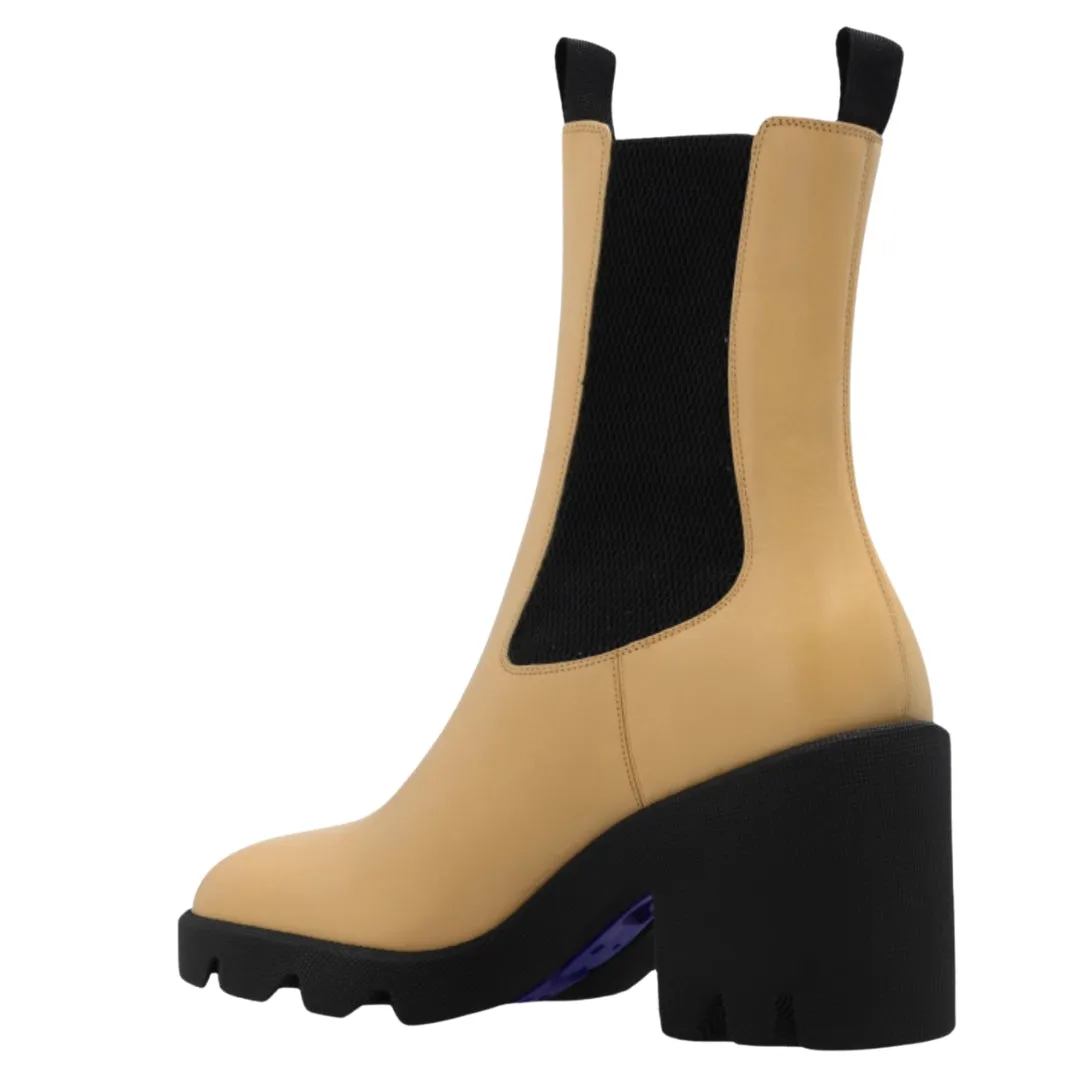 Burberry 8080326 Burberry Stride Platform Chelsea Boots Custard Beige Chelsea Boot Womens