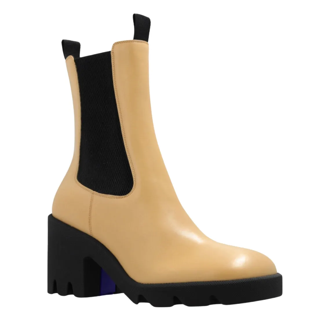 Burberry 8080326 Burberry Stride Platform Chelsea Boots Custard Beige Chelsea Boot Womens