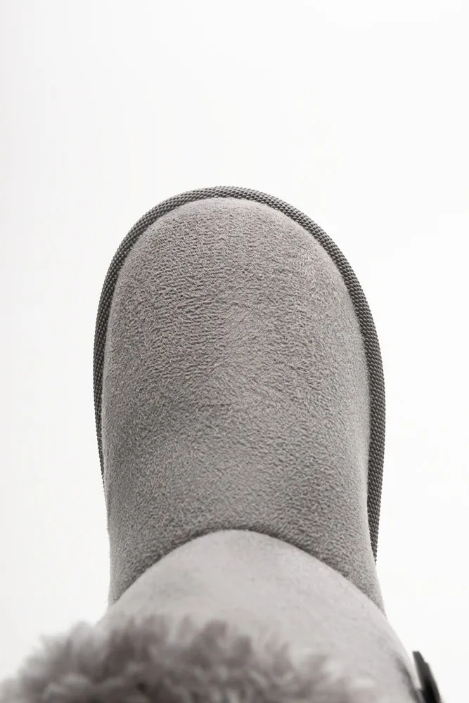 Button Comfort Boots Grey