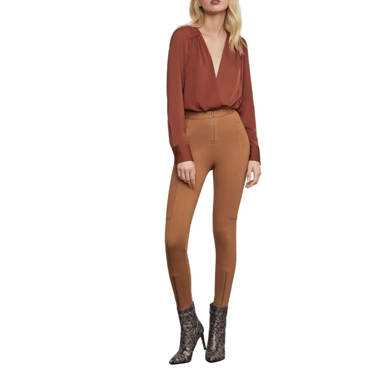 Camel Christopher Zippered Moto Legging