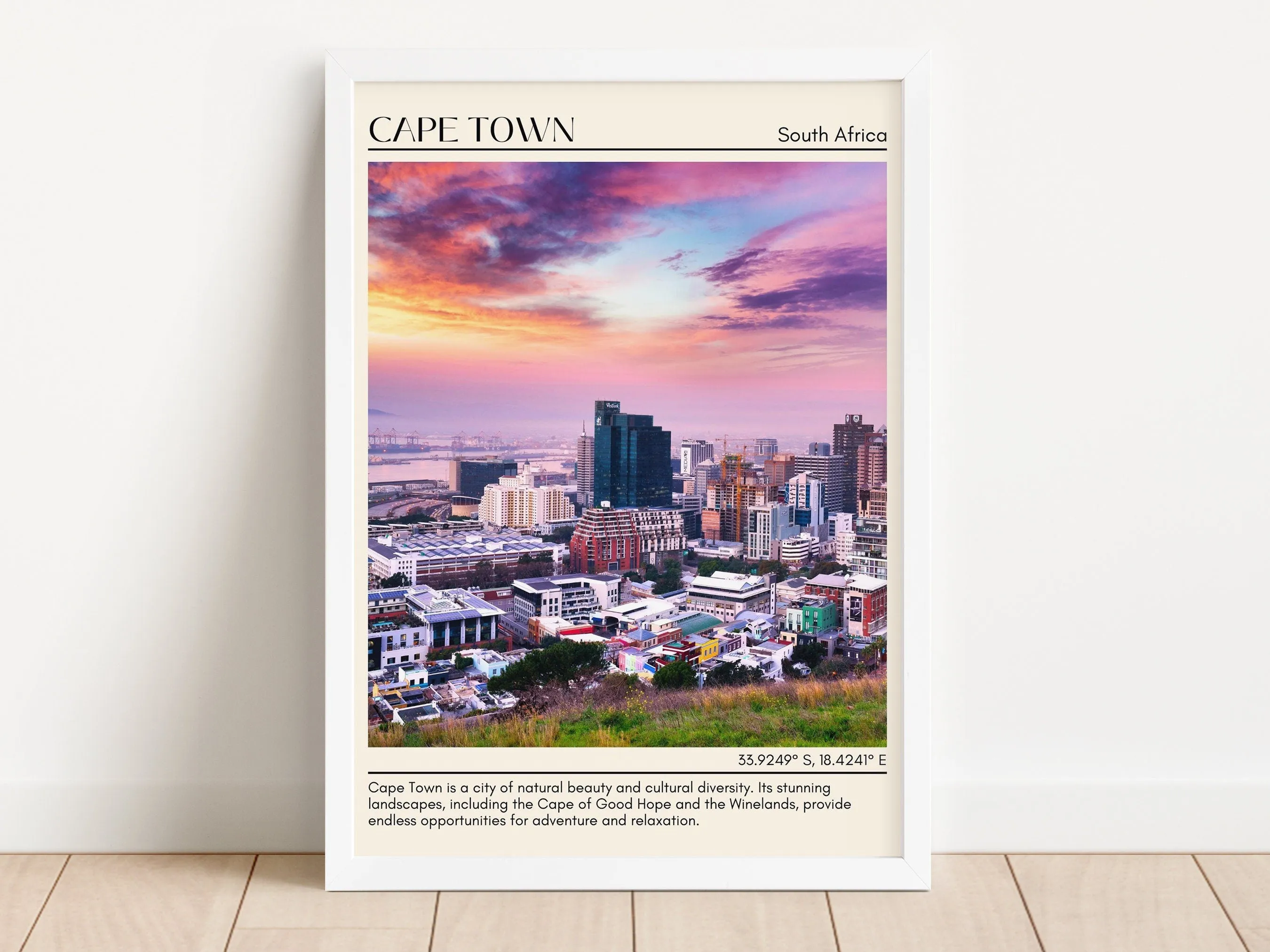 Cape Town Minimal Wall Art, South Africa