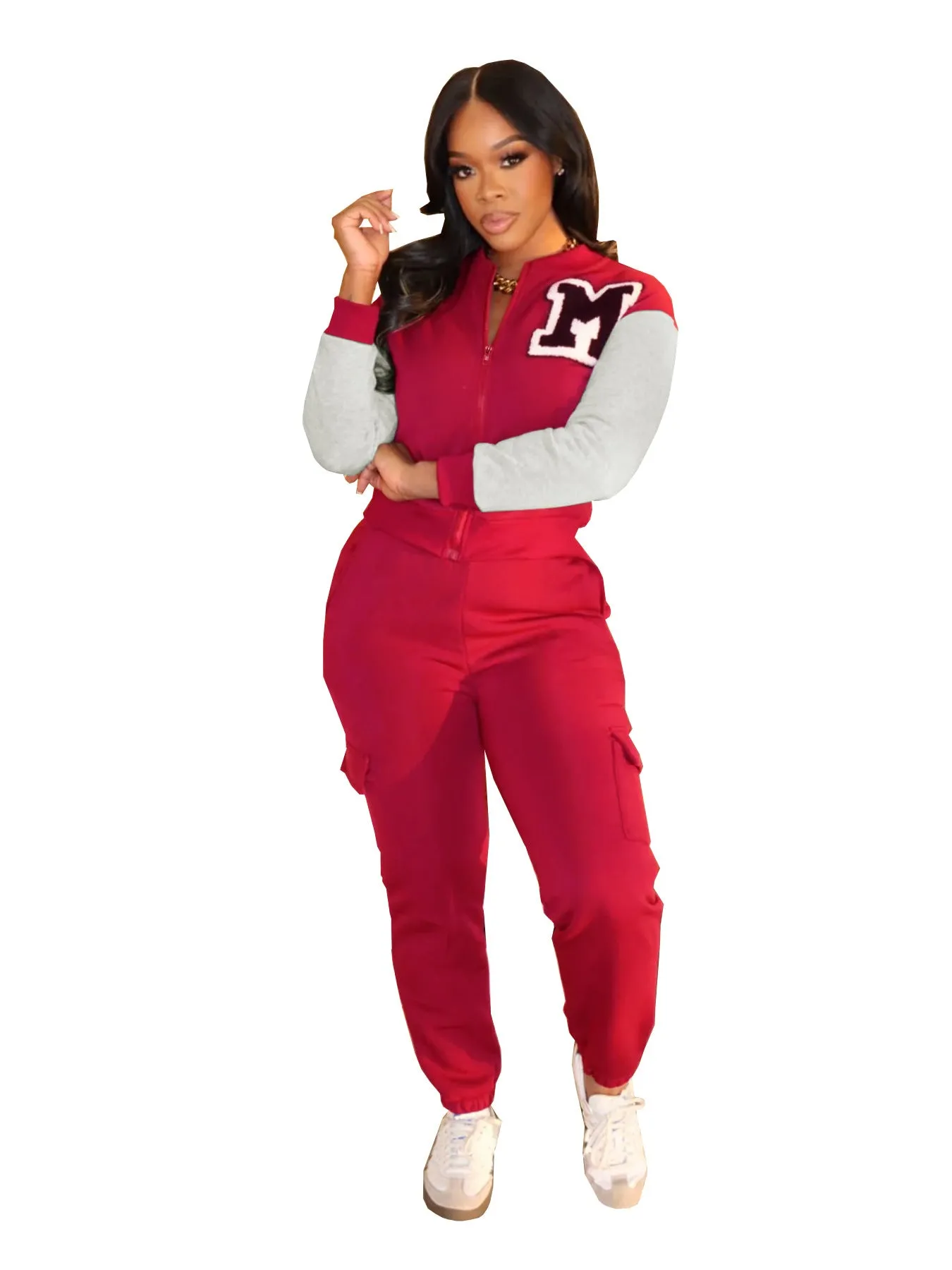Casual Two-Piece Set with Letter Print and Color Contrast for Effortless Style