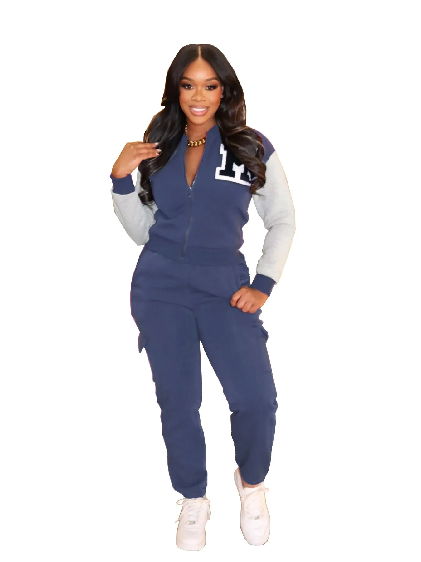 Casual Two-Piece Set with Letter Print and Color Contrast for Effortless Style