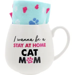 Cat Mom 15.5 oz Mug and Sock Set