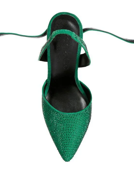 CHARMER Rhinestone Embellished Stiletto Sandals
