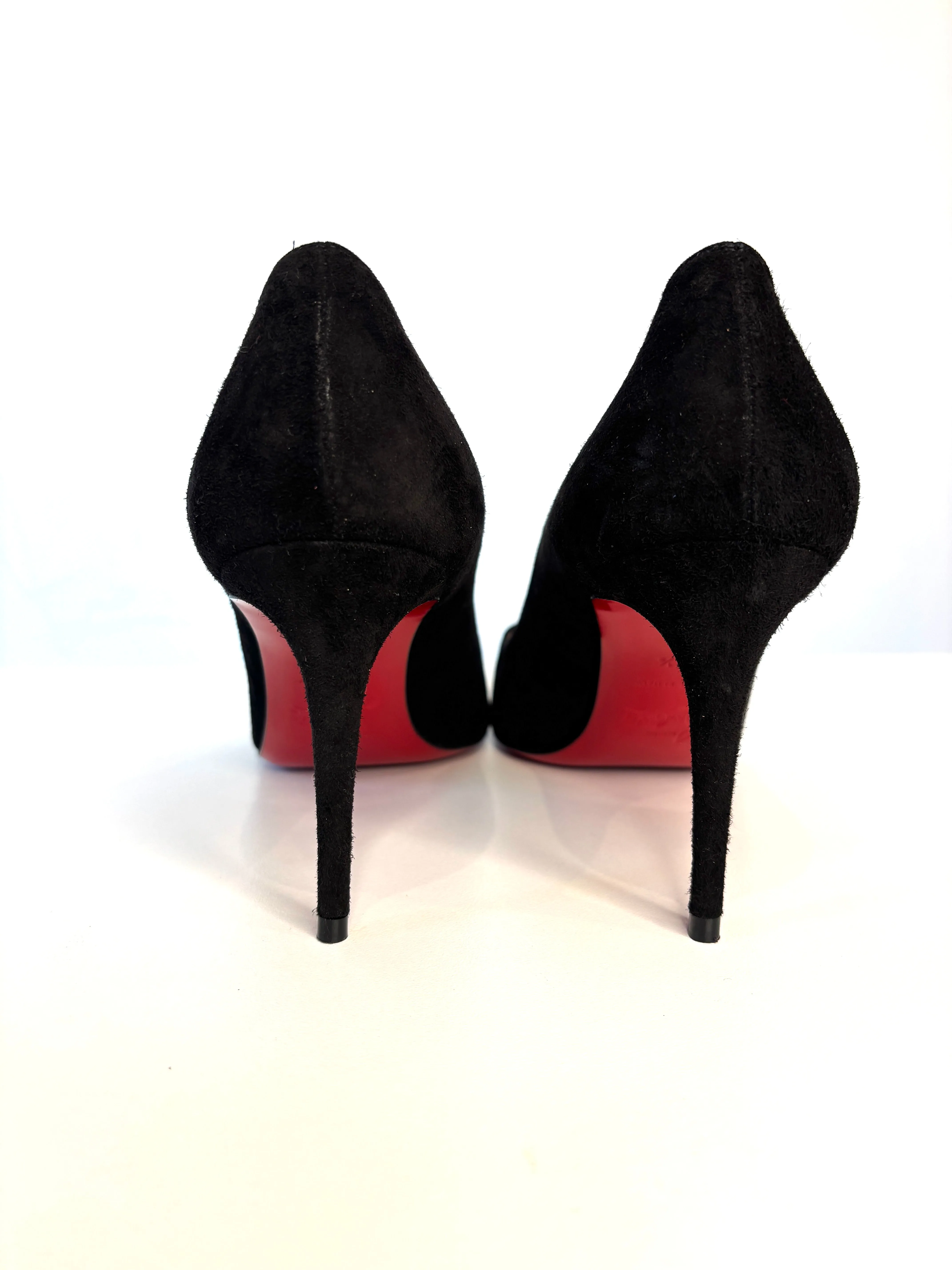 Christian Louboutin Kate 85 Black Suede Heels 37.5 UK4.5