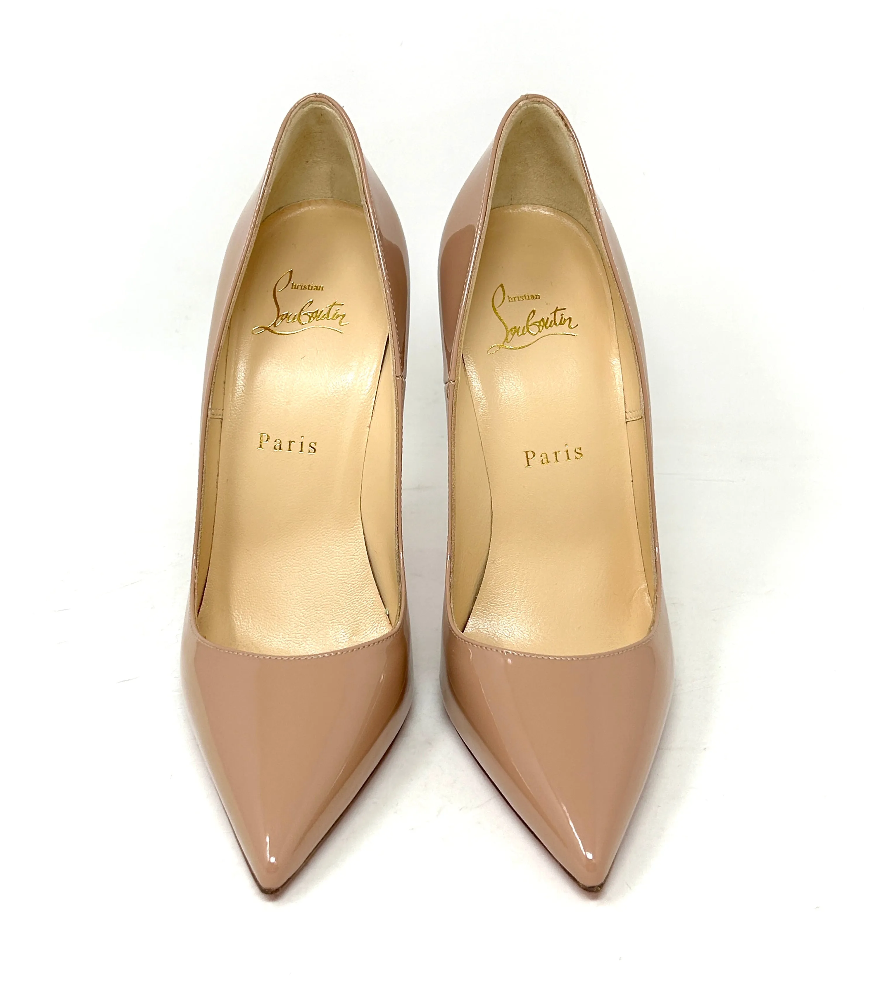 Christian Louboutin So Kate 120 Nude Patent Leather Pump Heels 38 UK 5