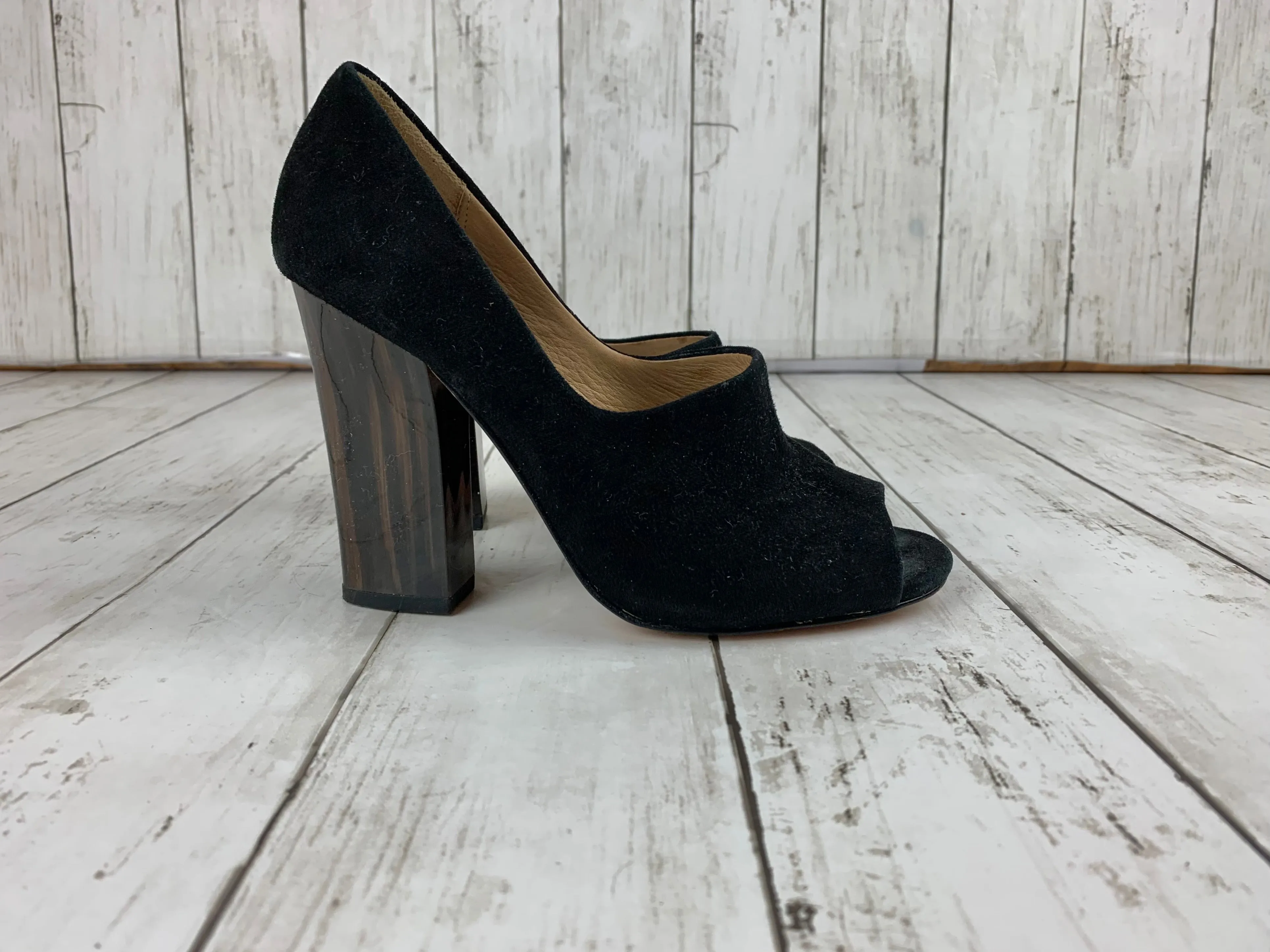 Coach Suede Peep Toe Heels size 5.5