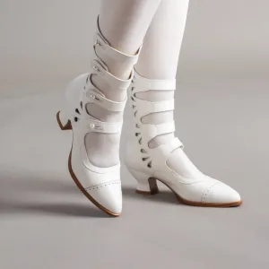 Colette Edwardian Button Boots (Soft Ivory)