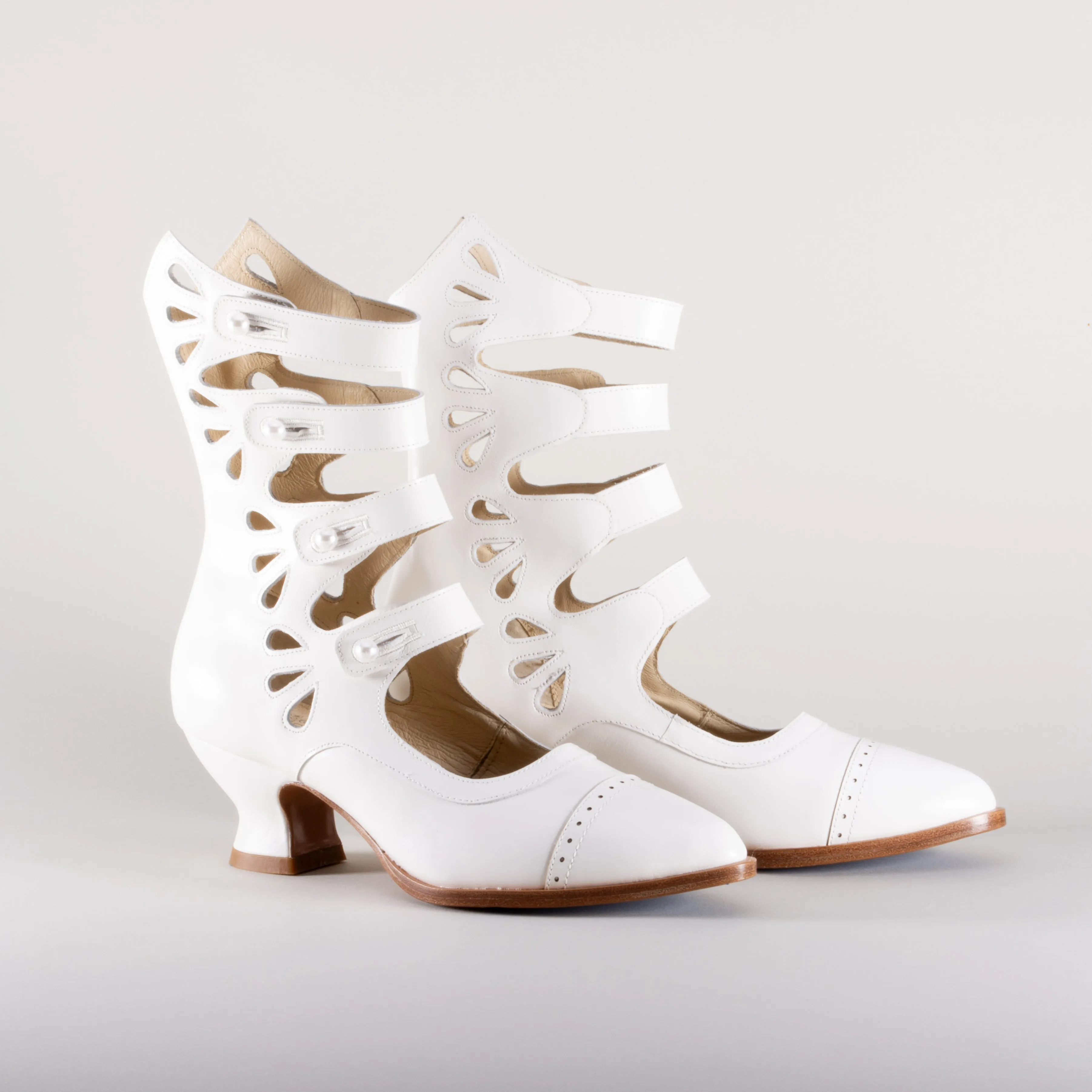 Colette Edwardian Button Boots (Soft Ivory)