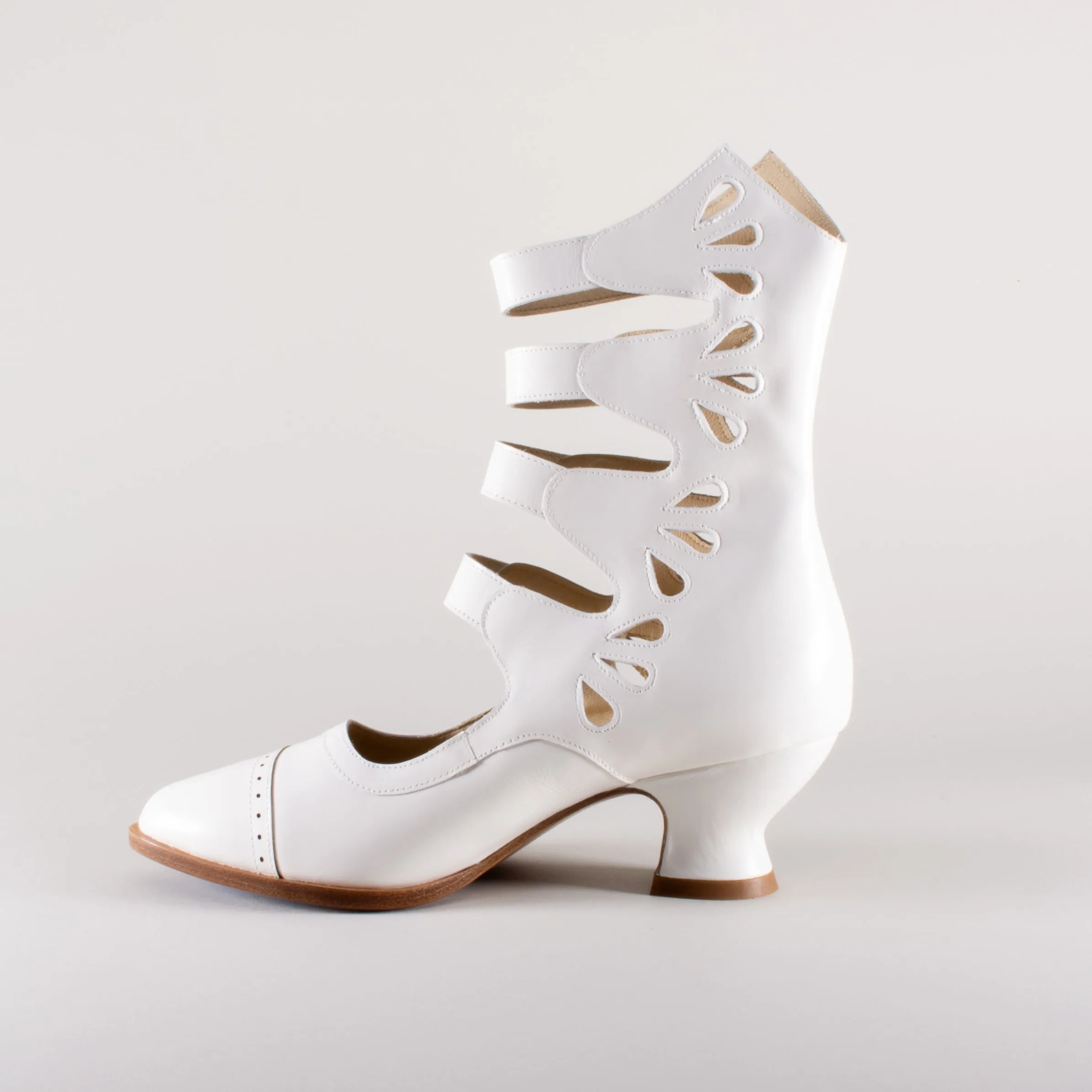 Colette Edwardian Button Boots (Soft Ivory)
