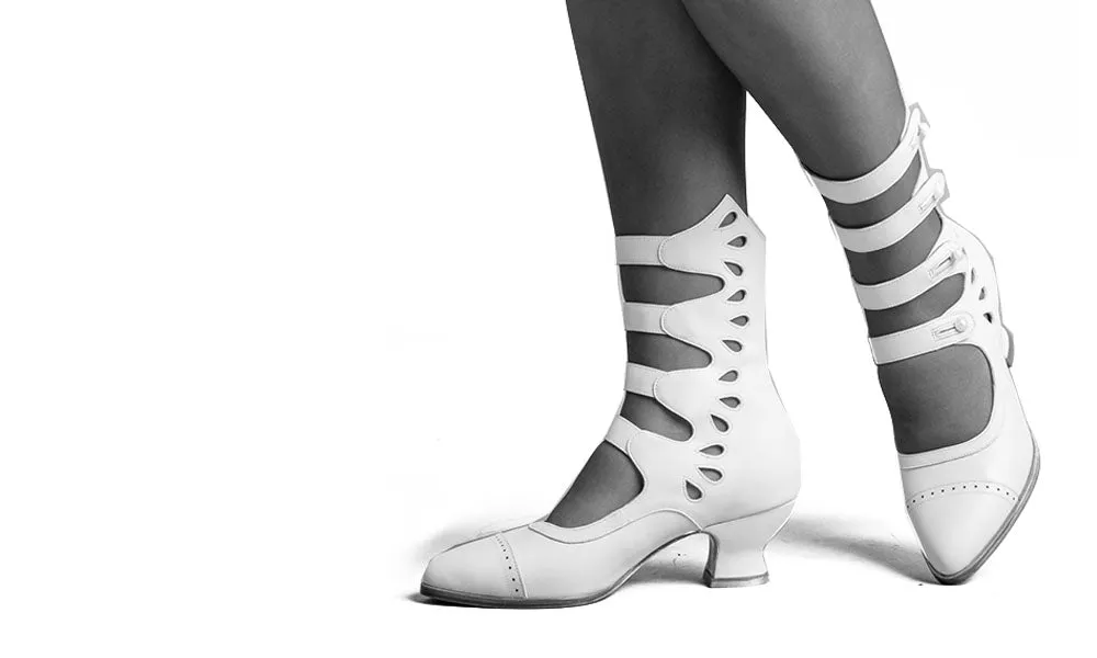 Colette Edwardian Button Boots (Soft Ivory)