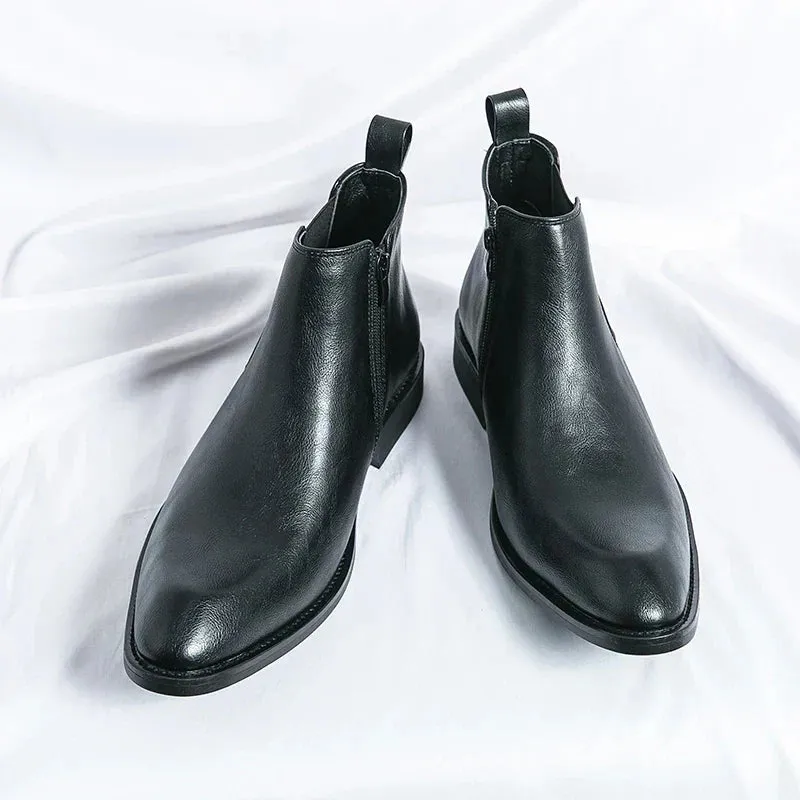 Cooper | Zippered Leather Chelsea Boots