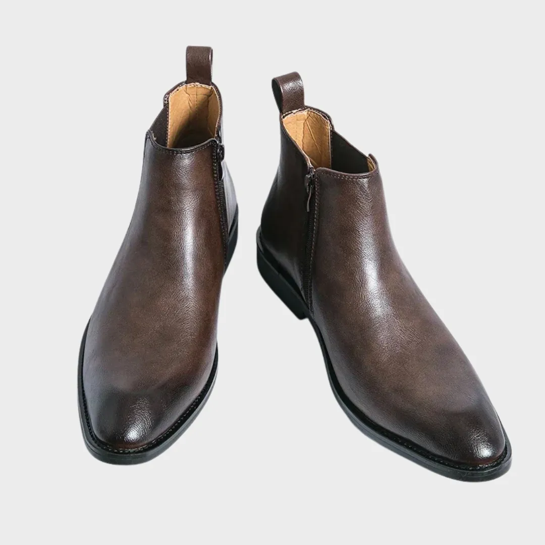 Cooper | Zippered Leather Chelsea Boots