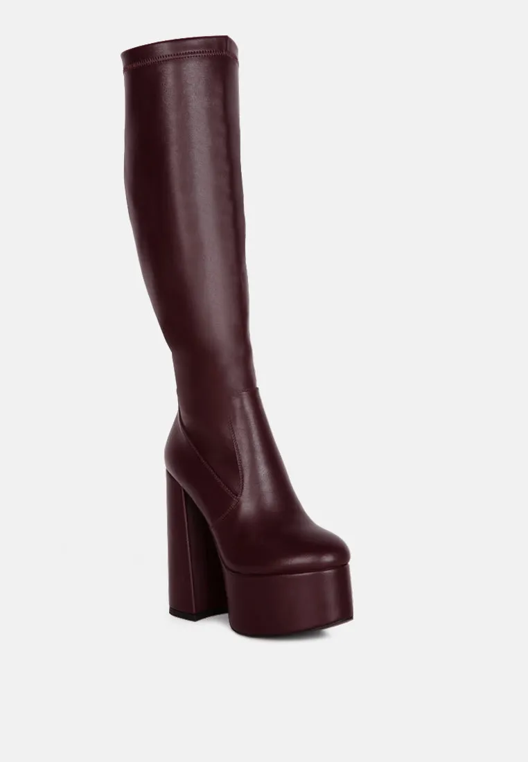 Coraline High Block Heeled Calf Boots By Ruw