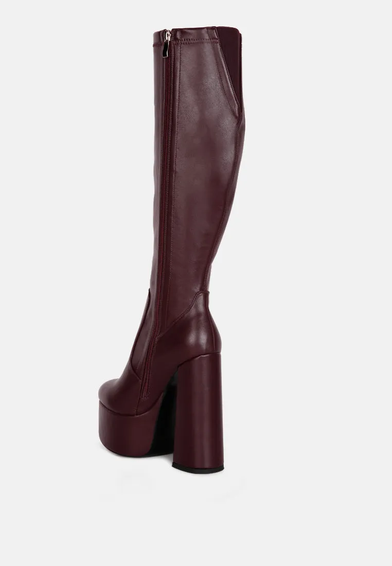 Coraline High Block Heeled Calf Boots By Ruw