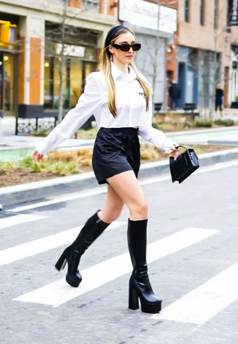 Coraline High Block Heeled Calf Boots By Ruw