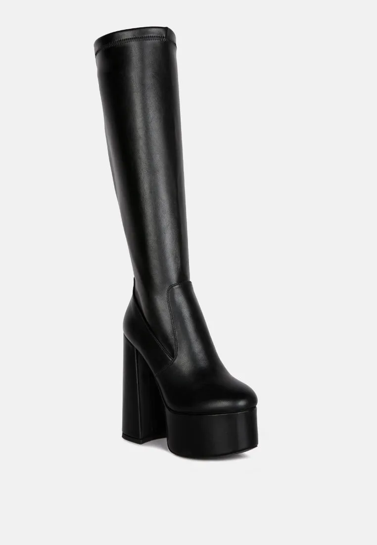 Coraline High Block Heeled Calf Boots By Ruw